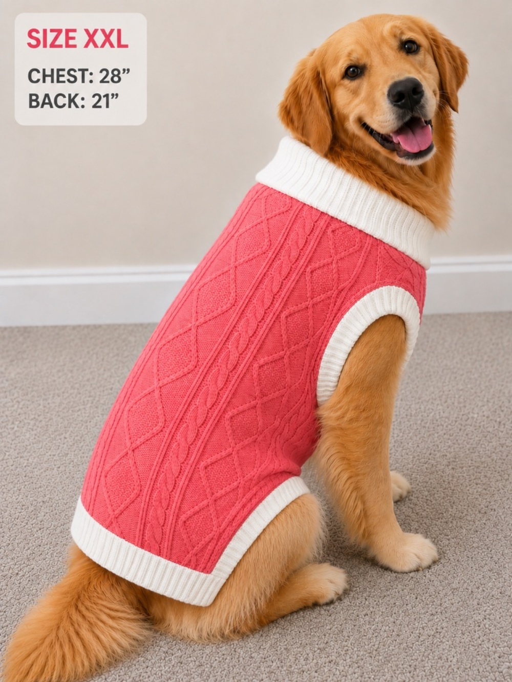 NWT Dog Pink Knit Turtleneck Sweater